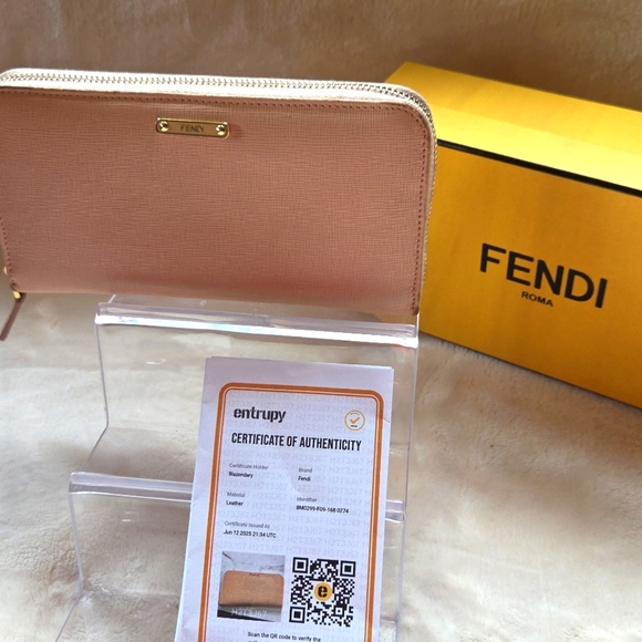 Fendi Blush Pink Zip Wallet - Picture 1 of 8